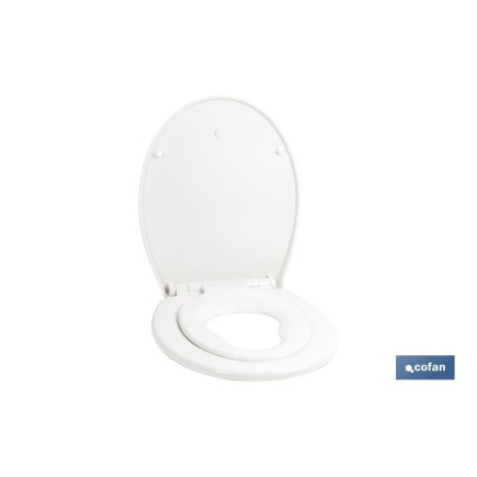 TAPA WC  FORMA OVAL CON ASIENTO PARA NIÑOS  44.7 x 37.1 CM