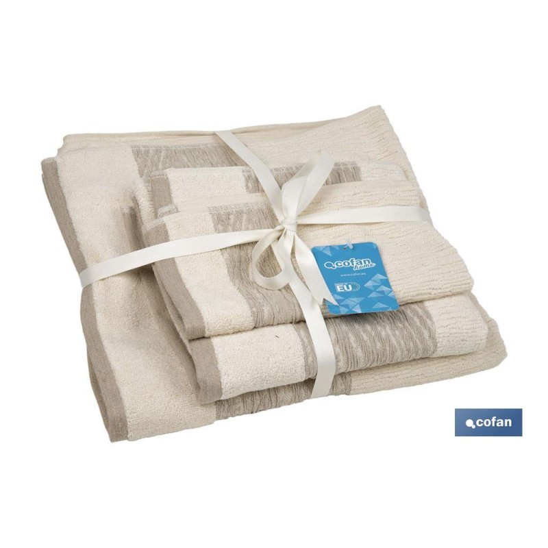 JUEGO DE 3 TOALLAS NATURE 600 G/M2  GAMA ALMA 30X50  50X100  70X140 CM