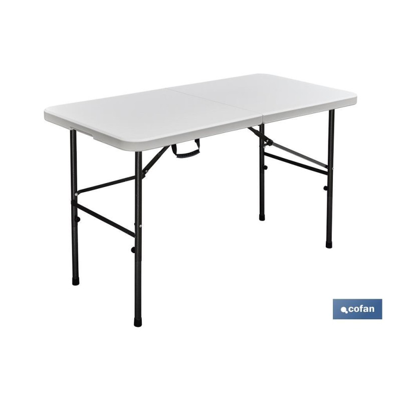 MESA PLEGABLE RECTANGULAR BLANCA 122x60x74 CM