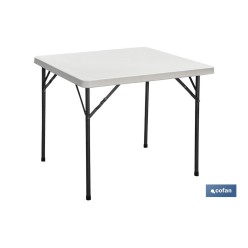 MESA PLEGABLE CUADRADA BLANCA 88x88x74cm