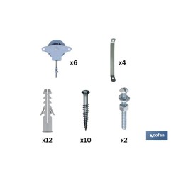 TENDEDERO FIJO DE PARED DE DOS PIEZAS INOXIDABLE 304 3 POLEAS 36.5 x 9.5 CM