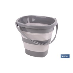 CUBO PLEGABLE COLOR GRIS/BLANCO 11 L