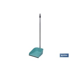 RECOGEDOR FIJO CON GOMA Y  MANGO METÁLICO VERDE AGUA 25 X 23.5 X 85 CM