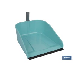 RECOGEDOR FIJO CON GOMA Y  MANGO METÁLICO VERDE AGUA 25 X 23.5 X 85 CM