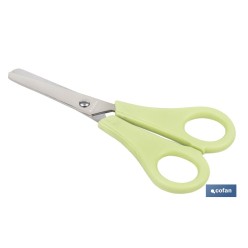 TIJERA ESCOLAR CON PUNTA REDONDA DE COLOR VERDE 13,3 CM