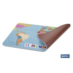 FELPUDO CON ESTAMPADO DIGITAL EL MUNDO 40 X 60 CM