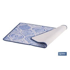 FELPUDO CON ESTAMPADO DIGITAL AZUL 50 x 70 CM