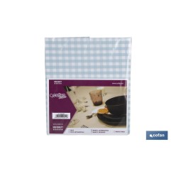MANTEL ANTIMANCHAS CUADROS AZULES 1,40 X 2,00