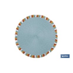 BAJOPLATO REDONDO DE COLOR AZUL MEDIDA 38 CM