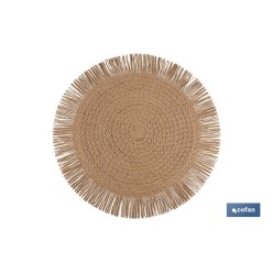 BAJOPLATO REDONDO FLECOS DE COLOR NATURAL MEDIDA 38 CM
