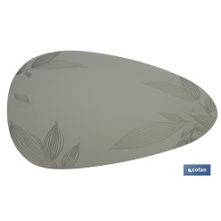 BAJOPLATO FORMA TRIANGULAR DE COLOR VERDE CLARO  ESTAMPADO  MEDIDA 45 X 36 CM