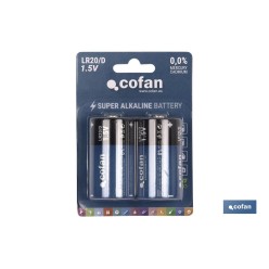 BLÍSTER DE 2 PILAS ALCALINAS LR20/D VENTA UNITARIA