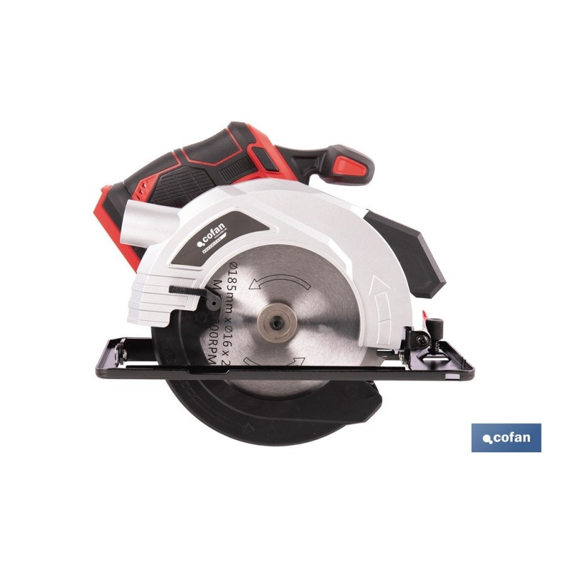 SIERRA CIRCULAR A BATERÍA Li-ion 20 V Ø185 MM SIN CARGADOR NI BATERÍA