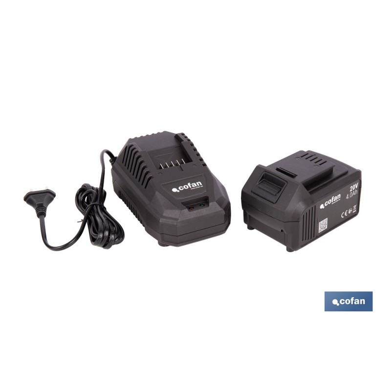 PACK CARGADOR 20 V 4.5 A Y BATERÍA Li-ion 20 V 4.0Ah