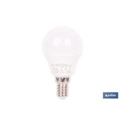 BOMBILLA LED ESFÉRICA E14 6.5 W 806 LM 3000 K