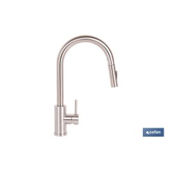 GRIFO DE COCINA DE ACERO INOX CON MANGUERA EXTENSIBLE Y 2 FUNCIONES 400 X 220 X 54 MM