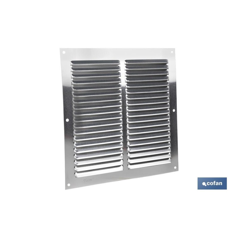 REJILLA DE VENTILACIÓN ALUMINIO CON MOSQUITERA 20 X 20 CM