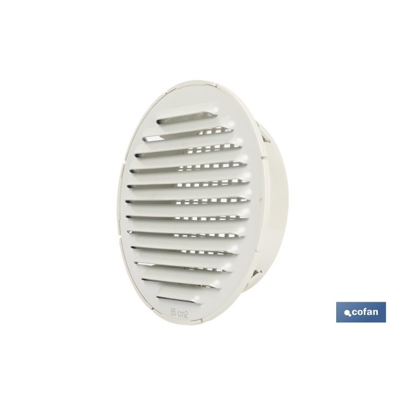 REJILLA DE VENTILACIÓN ALUMINIO-ABS BLANCO PARA EMPOTRAR A TUBO Ø12 CM venta unitaria