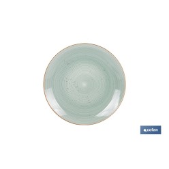 VAJILLA DE CERAMICA PINTADA A MANO VERDE AGUA ESMALTADO CON BORDE VINTAGE 16 PIEZAS