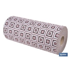 ROLLO ALFOMBRA EN CUADROS CROCHET 50% ALG/50% POL 50 CM X 15 M