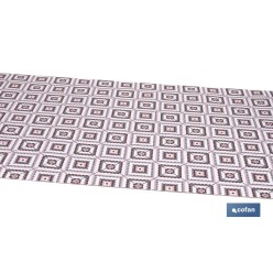 ROLLO ALFOMBRA EN CUADROS CROCHET 50% ALG/50% POL 50 CM X 15 M