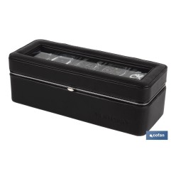CAJA GUARDA RELOJES 5 UDS PIEL NEGRA