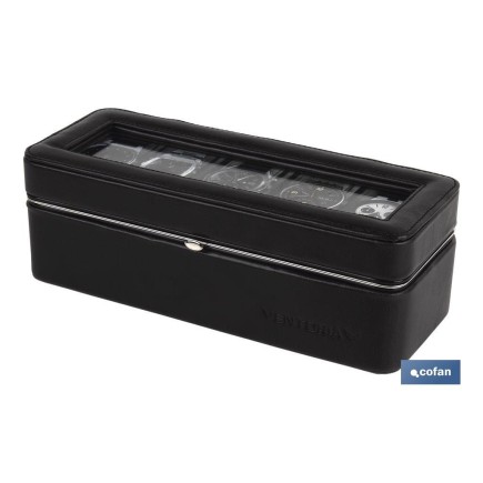 CAJA GUARDA RELOJES 6 UDS PIEL MARRÓN