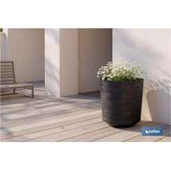 MACETA O MACETERO GAMA TEXTIL COLOR NEGRO PP Ø 285 X 316 MM 16 L