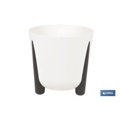 MACETA CON PATAS Y FILTRO DE DRENAJE COLOR CREMA PP Ø 255 X 253 MM 8,1 L