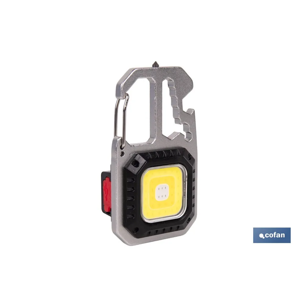 LLAVERO LINTERNA MULTIFUNCIONAL COB 400 LM CON 7 FUNCIONES