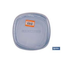 SET DE 7  FIAMBRERAS CUADRADAS 220/350/600/1200/2000/2700/3600 ML