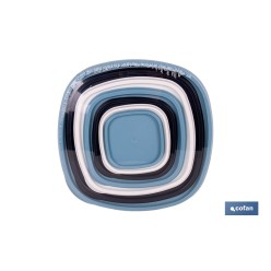 SET DE 7  FIAMBRERAS CUADRADAS 220/350/600/1200/2000/2700/3600 ML