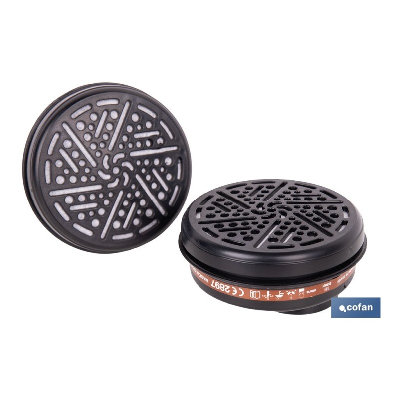 SET DE 2 FILTROS TIPO A1 (ADAPTABLES A MÁSCARA FACIAL)