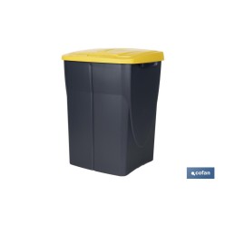 CUBO DE BASURA PARA RECICLAR 45 LITROS  COLOR AMARILLO 36.5 X 36 X 51  CM