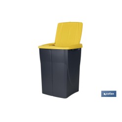 CUBO DE BASURA PARA RECICLAR 45 LITROS  COLOR AMARILLO 36.5 X 36 X 51  CM