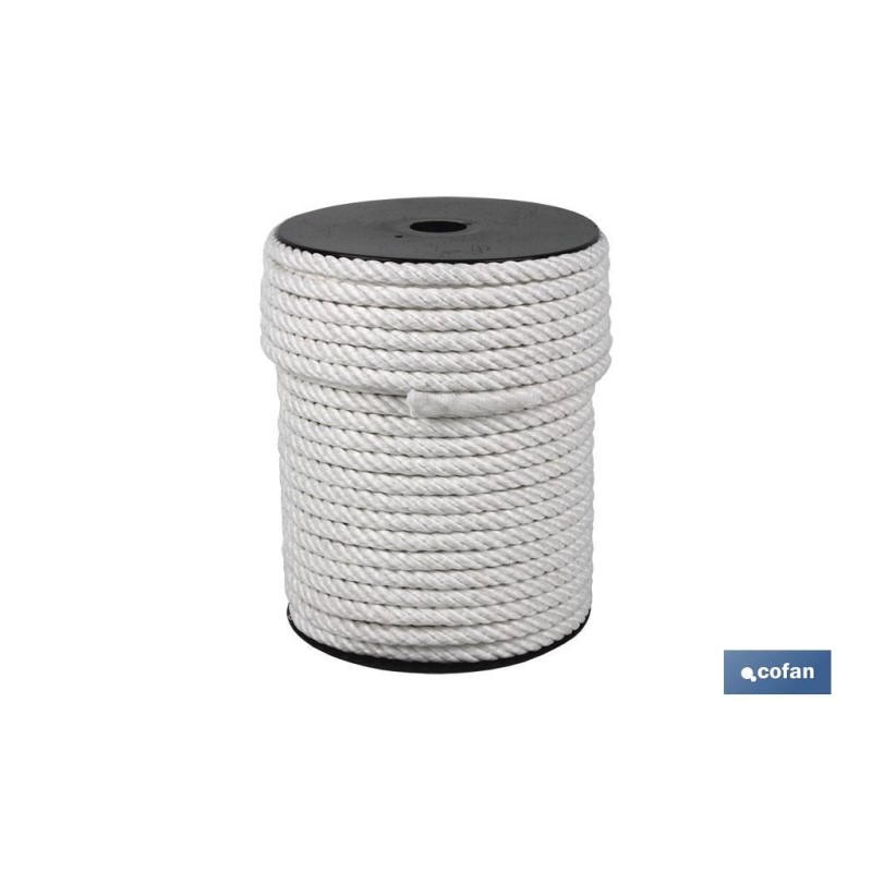 CARRETE CUERDA NYLON MATE 4/C 8 MM 200 MTS BCO