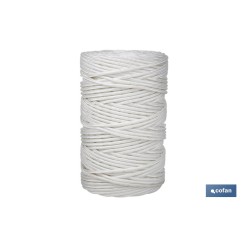 ROLLO GRANDE CORDÓN POLIÉSTER REFORZADO 5 MM 200 M BLANCO