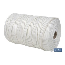 ROLLO GRANDE CORDÓN POLIÉSTER REFORZADO 5 MM 200 M BLANCO