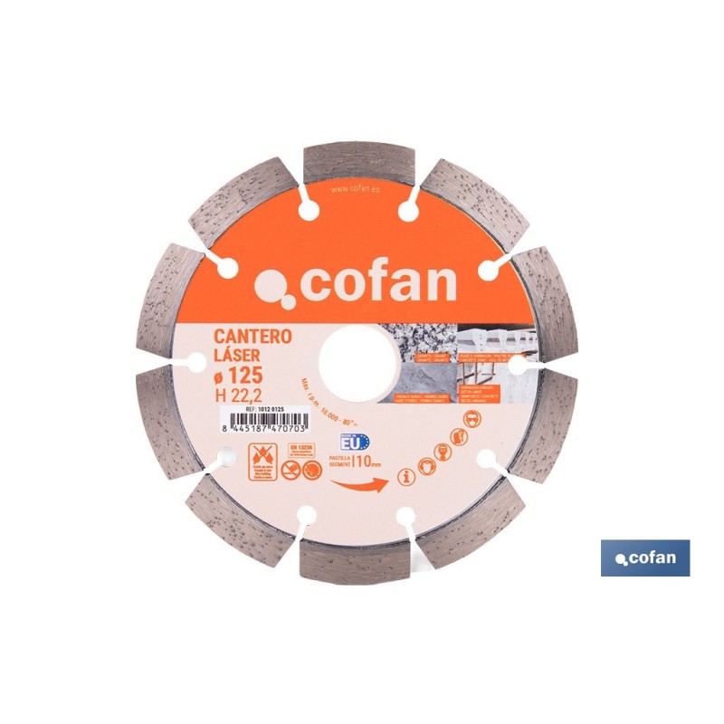 DISCO DIAMANTE MODELO CANTERO 125MM.