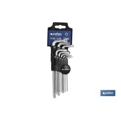 JGO 9 LLAVES ACODADAS TORX (T-10 - T-50)