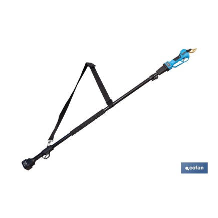 CONJUNTO TIJERAS DE PODAR A BATERÍA + PÉRTIGA EXTENSIBLE 140 - 207 CM