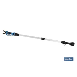 CONJUNTO TIJERAS DE PODAR A BATERÍA + PÉRTIGA EXTENSIBLE 130 CM