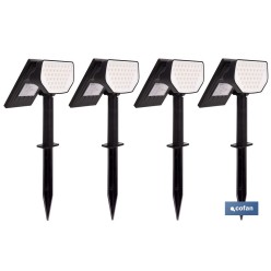 PACK DE 4 UDS. APLIQUE SOLAR CON SENSOR 3,7 V 1,2 Ah 3000 K 330 X 104 X 161 MM