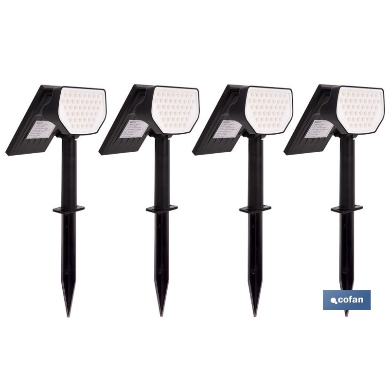 PACK DE 4 UDS. APLIQUE SOLAR CON SENSOR 3,7 V 1,2 Ah 3000 K 330 X 104 X 161 MM