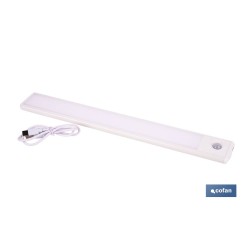 APLIQUE LED RECARGABLE CON SENSOR 3,7 V 1,5 Ah 120 LM 3CCT 300 X 40 MM