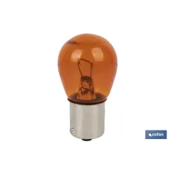 LÁMPARA COFAN 1 POLO ÁMBAR DESCENTRADA PY21W (BAU15s) 12V
