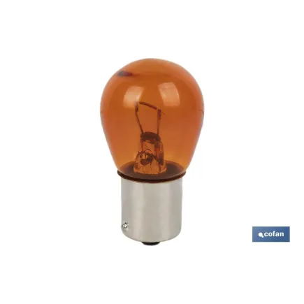 LÁMPARA COFAN 1 POLO ÁMBAR DESCENTRADA PY21W (BAU15s) 12V