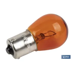 LÁMPARA COFAN 1 POLO ÁMBAR DESCENTRADA PY21W (BAU15s) 12V