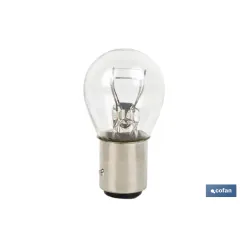 LÁMPARA COFAN 2 POLOS BLANCA DESCENTRADA P21/5W (BAZ15d) 12V