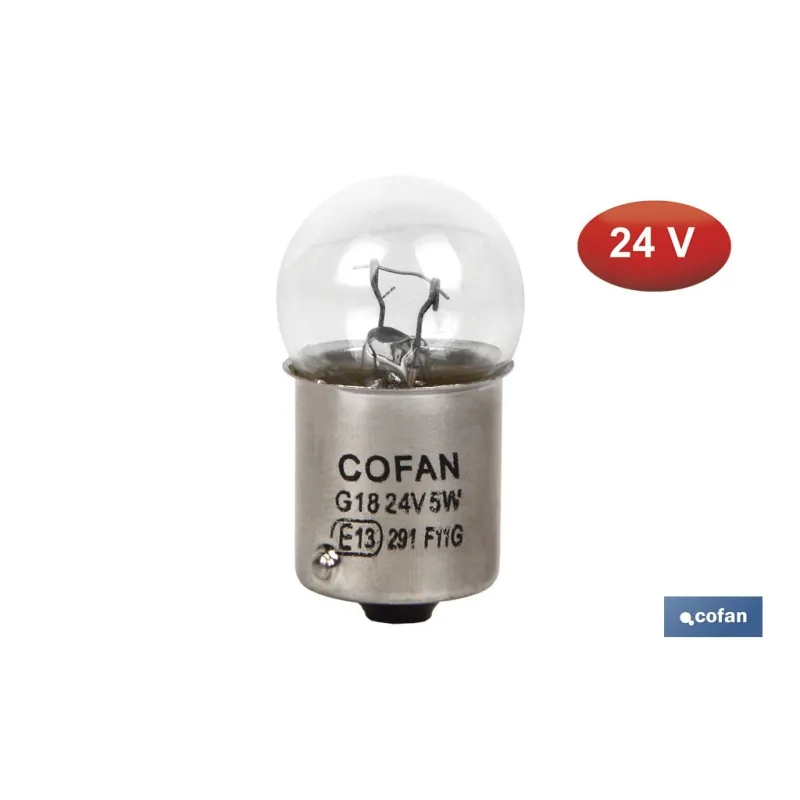 LÁMPARA COFAN PILOTO R5W (BA15s) 24V venta unitaria